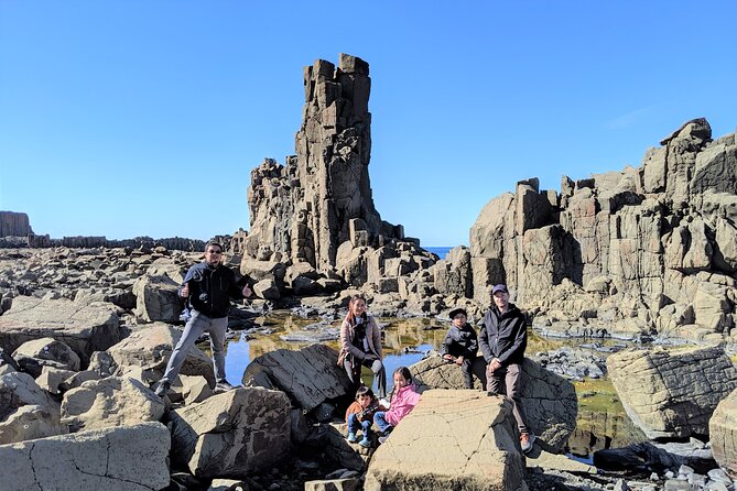 Erupting Blowholes and Ancient Rainforests SOUTH COAST OF SYDNEY PRIVATE TOUR - Minnamurra cliff walk (Kiama Coast Walk section): waves, river, and Stack Island views