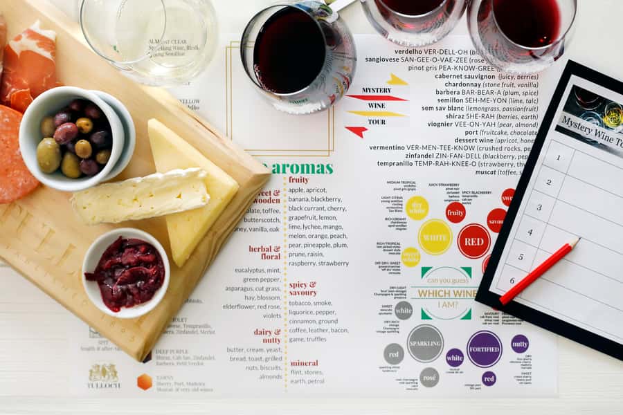 Hunter Valley: Tulloch Wines Mystery Wine & Cheese Tasting - The mystery tasting: six Tulloch wines and a guided guessing contest
