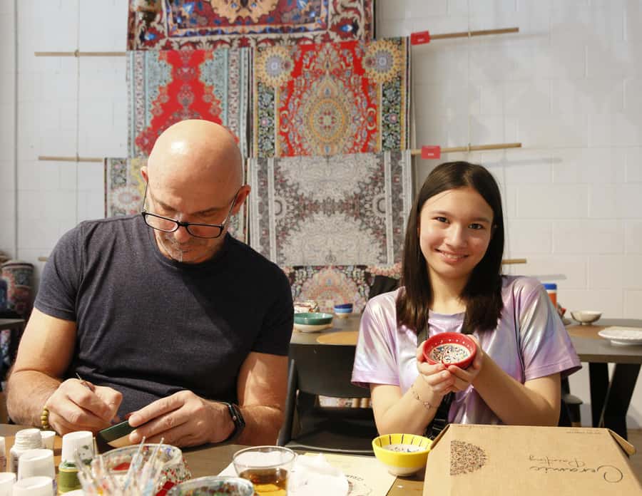 Sydney: Ceramic Plates & Bowls Paint and Sip Classes - BYO wine, English instruction, and the tea table that steals the show