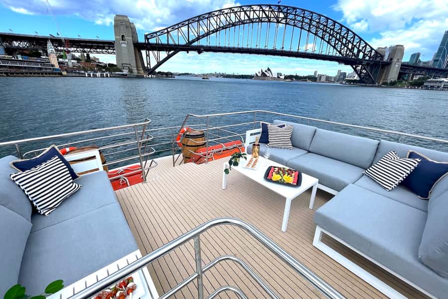 Sydney: Intimate Vivid Harbour Cruise with Canapes - Heaven catamaran: space, viewing decks, and comfort at night
