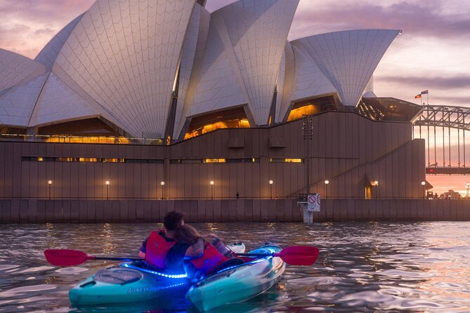 Sydney LED Lit Kayak Tour of the Opera House and Bridge - LED Lighting and Sunrise/Sunset Timing: The Real Value