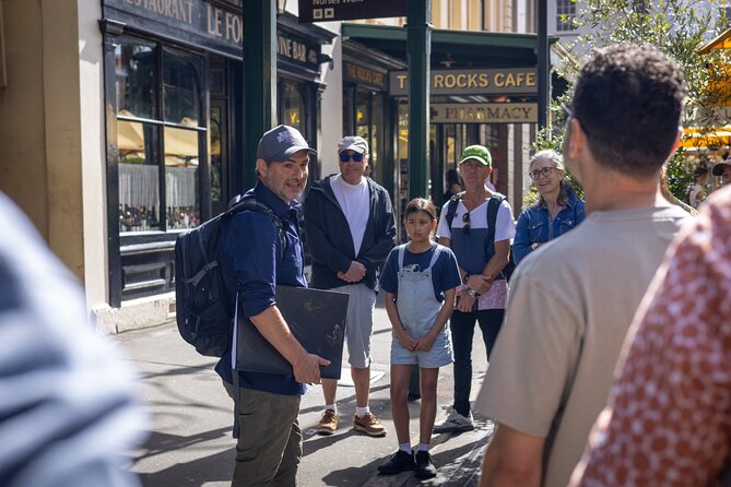 Sydney Origin Story Walk in The Rocks - Campbells Cove and Playfair Street: shipping history plus preserved streets