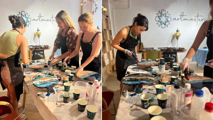 Sydney: Resin Art Classes - Cheeseboards & Coasters - Designing your own cheeseboard and coaster set