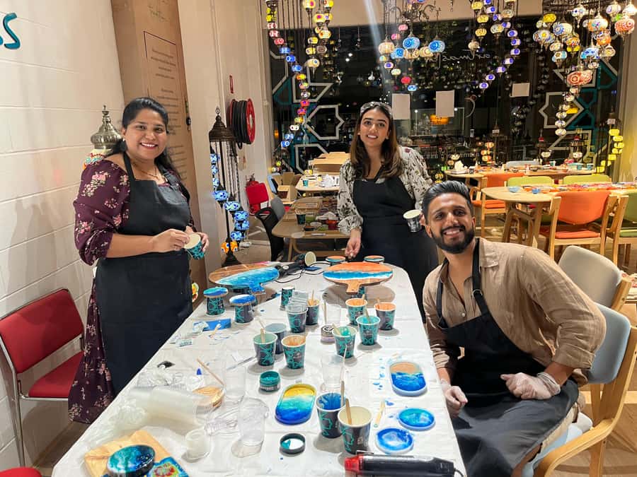 Sydney: Resin Art Classes - Cheeseboards & Coasters - The vibe in the studio: supportive teaching for all skill levels